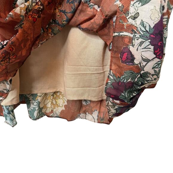 Hemant & Nandita Anthropologie Zeri Floral Peasant Midi Dress size 16 - Picture 4 of 9